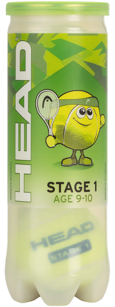 HEAD STAGE 1 GREEN 3 BALL POLYBAG ΜΠΑΛΛΑΚΙΑ TENNIS