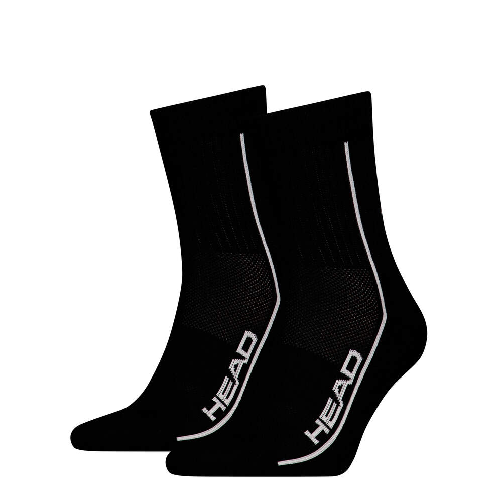 SOCKS TENNIS 2P PERFORMANCE SHORT CREW BLACK TENNIS HEAD