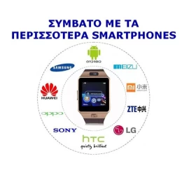 Smartwatch Ρολόι Κινητό Χειρός με Android λειτουργικό και Bluetooth λειτουργία - Unisex σε (Thumb 3)