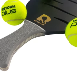Ρακέτα Παραλίας RACQUET Μαύρη με Σχισμές και Γκρί Λοξή λαβή (Thumb 3)