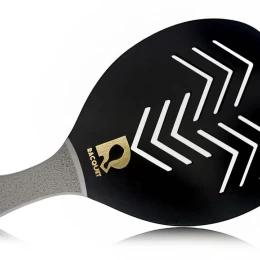 Ρακέτα Παραλίας RACQUET Μαύρη με Τρύπες Βέλη και Γκρί Λοξή λαβή (Thumb 1)