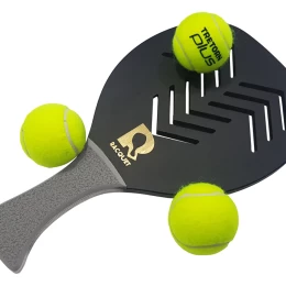 Ρακέτα Παραλίας RACQUET Μαύρη με Τρύπες Βέλη και Γκρί Λοξή λαβή (Thumb 2)