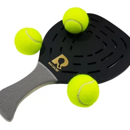 Ρακέτα Παραλίας RACQUET Μαύρη με Τρύπες και Γκρί Λοξή λαβή RACQUET  (Thumb 2)