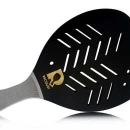 Ρακέτα Παραλίας RACQUET Μαύρη με Τρύπες Σχισμές και Γκρί Λοξή λαβή (Thumb 1)