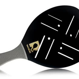 Ρακέτα Παραλίας RACQUET Μαύρη με Τρύπες Σχισμές και Γκρί Λοξή λαβή RACQUET MORSETO  (Thumb 1)