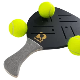 Ρακέτα Παραλίας RACQUET Μαύρη με Τρύπες Σχισμές και Γκρί Λοξή λαβή RACQUET MORSETO  (Thumb 2)