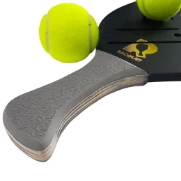 Ρακέτα Παραλίας RACQUET Μαύρη με Τρύπες Σχισμές και Γκρί Λοξή λαβή RACQUET MORSETO  (Thumb 3)