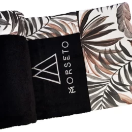 Πετσέτα Θαλάσσης MORSETO Luxury Black Leaves 145 x 80cm (Thumb 1)