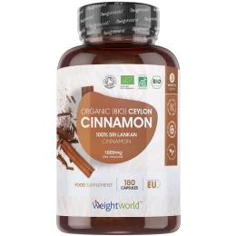 Συμπλήρωμα διατροφής Οργανική Κανέλα WeightWorld 1000mg 180 caps (Thumb 1)
