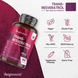 Trans-Resveratrol Αντιοξειδωτική- Αντιγηραντική Φόρμουλα WeightWorld 60caps (Thumb 2)