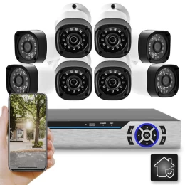 Δικτυακό cloud καταγραφικό DVR FULL AHD 8 καμερών νυχτερινής λήψης αδιάβροχες 2MP (Thumb 1)