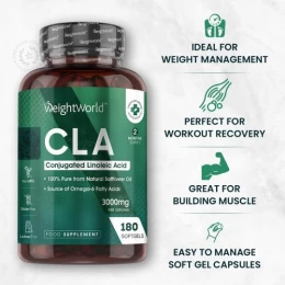 CLA 3000mg Weightworld 180 μαλακές κάψουλες (Thumb 2)