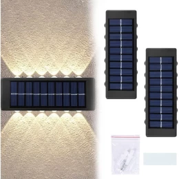 Ηλιακό φωτιστικό τοίχου με 12 led (Σετ 2 τμχ.) (Thumb 2)