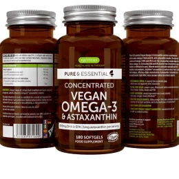 Vegan Ωμέγα -3 DHA EPA 600mg & Ασταξανθίνη Pure & Essential 180caps Igennus (Thumb 4)