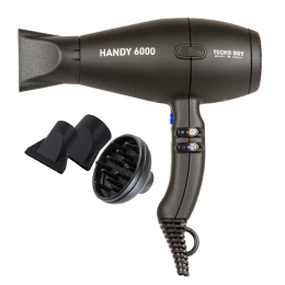 Handy 6000 Superpower Black 6000 Line Επαγγελματικό Πιστολάκι Μαλλιών Με 2 Στόμια & Φυσούν (Thumb 1)