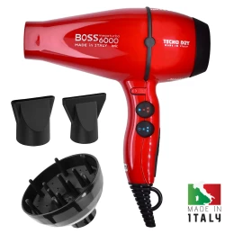 Boss 6000 Red Ultra Ionic Line Επαγγελματικό Πιστολάκι Μαλλιών Με 2 Στόμια & Φυσούνα 2500  (Thumb 1)