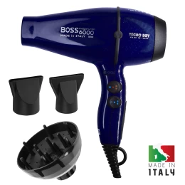 Boss 6000 Blue Ultra Ionic Line Επαγγελματικό Πιστολάκι Μαλλιών Με 2 Στόμια & Φυσούνα 2500 (Thumb 1)