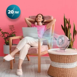 Energy Silence 800 Retro Desk Pink CEC-08207 Επιτραπέζιος Ρετρό Ανεμιστήρας 20W | 20cm (Thumb 2)