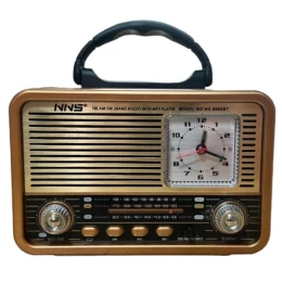 2 Επαναφορτιζόμενο ραδιόφωνο Retro με αναλογικό ρολόι (Thumb 1)