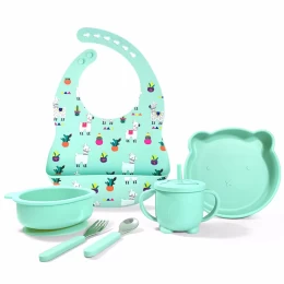  Giggles and Co. Baby Feeding Set Llama Green 6pcs (Thumb 1)