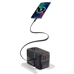  RRtravel HHT907 65W GAN Αντάπτορας Πρίζας από Universal σε Universal με 4 Θύρες (Καλώδιο  (Thumb 3)