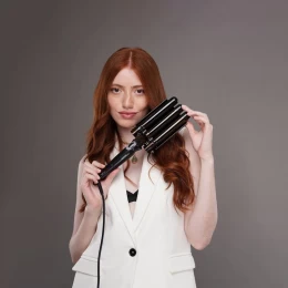 SALON CURL TRIFERRO Επαγγελματικό Τριπλό Ψαλίδι Μαλλιών 25 mm για μπούκλες με Πλάκες Τιταν (Thumb 5)
