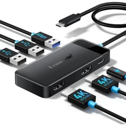  Lemorele TC122 USB-C Hub 6 σε 1 Docking Station με Dual HDMI 4K, 3x USB, PD 100W – Dual M (Thumb 2)