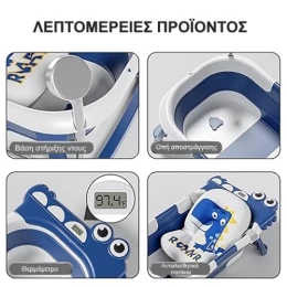  Giggles & Co. Αναδιπλούμενη Μπανιέρα Μωρού με Ενσωματωμένο Ψηφιακό Θερμόμετρο & Μαξιλαράκ (Thumb 5)