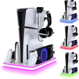  Βάση Φόρτισης PS5 / PS5 Slim & PS Portal με Ψύξη και RGB JYS-P5225 Λευκή (Thumb 1)