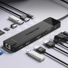  Lemorele TC100 Docking Station 13-σε-1 USB-C Hub με Dual 4K HDMI, VGA, PD 100W, Ethernet, (Thumb 3)