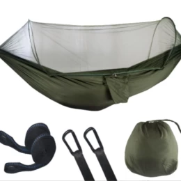  Kepeak Αιώρα Διπλή με Κουνουπιέρα Αυτόματη 290x140cm - Xακί CHAMMS002