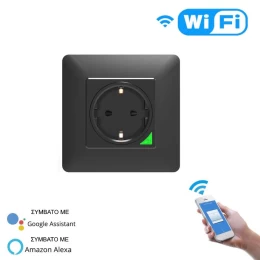  MOES WK-Y-EU-WH-MS Smart WiFi Χωνευτή Πρίζα Τοίχου (16Α) Μαύρη (Thumb 2)