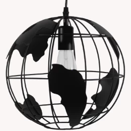 Atlas Sphere - Κρεμαστό E27 Industrial Μέταλλο Μαύρο Πλέγμα - Μ30 x Π30 x Υ30cm (Thumb 4)
