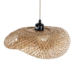 Bamboo Wave - Κρεμαστό Μονόφωτο E27 Boho Μπαμπού Φυσικό Πλέγμα - Μ40 x Π30 x Y18cm (Thumb 3)