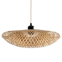 Bamboo Wave - Κρεμαστό Μονόφωτο E27 Boho Μπαμπού Φυσικό Πλέγμα - Μ40 x Π30 x Y18cm (Thumb 5)