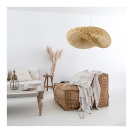 Bamboo Wave - Κρεμαστό Μονόφωτο E27 Boho Μπαμπού Φυσικό Πλέγμα - Μ40 x Π30 x Y18cm (Thumb 6)