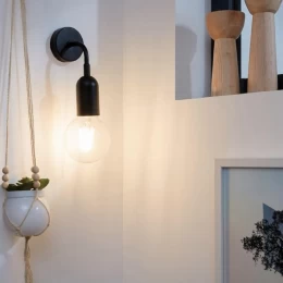 Urban Minimal - Επιτοίχιο Μονόφωτο E27 Μοντέρνο Μέταλλο Μαύρο Minimal - Μ10 x Π7 x Υ16cm (Thumb 3)