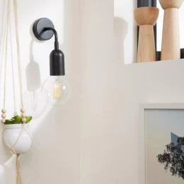 Urban Minimal - Επιτοίχιο Μονόφωτο E27 Μοντέρνο Μέταλλο Μαύρο Minimal - Μ10 x Π7 x Υ16cm (Thumb 4)