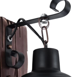 Vintage Lantern - Επιτοίχιο Μονόφωτο E27 Classic Ξύλο - Μέταλλο Καφέ - Μαύρο Φανάρι - Μ15  (Thumb 5)