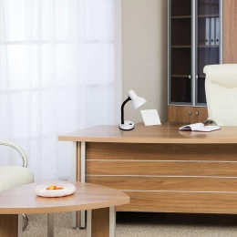 Flexi Desk White - Επιτραπέζιο Μονόφωτο E27 Μοντέρνο Μέταλλο Λευκό Καμπάνα - Μ12 x Π12 x Υ (Thumb 6)