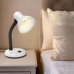 Flexi Desk White - Επιτραπέζιο Μονόφωτο E27 Μοντέρνο Μέταλλο Λευκό Καμπάνα - Μ12 x Π12 x Υ (Thumb 8)
