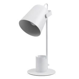 Focus Desk White - Επιτραπέζιο Μονόφωτο E27 Μοντέρνο Μέταλλο Λευκό Καμπάνα - Μ12 x Π15 x Υ (Thumb 1)