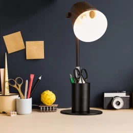 Focus Desk White - Επιτραπέζιο Μονόφωτο E27 Μοντέρνο Μέταλλο Λευκό Καμπάνα - Μ12 x Π15 x Υ (Thumb 8)