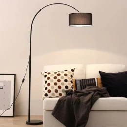 Arc Elegance - Επιδαπέδιο Μονόφωτο E27 Μοντέρνο Μέταλλο - Ύφασμα Μαύρο Καμπάνα - Μ38 x Π38 (Thumb 7)