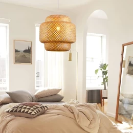 Bamboo Cloud - Κρεμαστό Μονόφωτο E27 Boho Μπαμπού Φυσικό Πλέγμα - Μ56 x Π56 x Υ54cm (Thumb 10)
