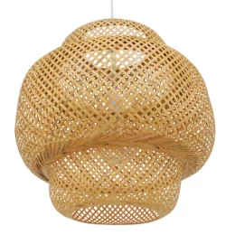 Bamboo Cloud - Κρεμαστό Μονόφωτο E27 Boho Μπαμπού Φυσικό Πλέγμα - Μ56 x Π56 x Υ54cm (Thumb 4)