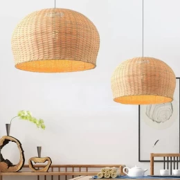 Summer Breeze - Κρεμαστό Μονόφωτο E27 Boho Rattan Φυσικό Καμπάνα - Μ50 x Π50 x Y34cm (Thumb 6)