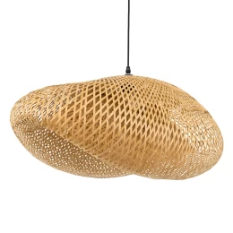 Sunny Shell - Κρεμαστό Μονόφωτο E27 Boho Μπαμπού Φυσικό Πλέγμα - Μ80 x Π55 x Y25cm (Thumb 3)