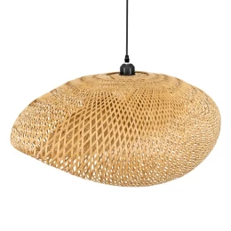 Sunny Shell - Κρεμαστό Μονόφωτο E27 Boho Μπαμπού Φυσικό Πλέγμα - Μ80 x Π55 x Y25cm (Thumb 4)