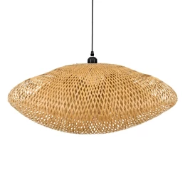 Sunny Shell - Κρεμαστό Μονόφωτο E27 Boho Μπαμπού Φυσικό Πλέγμα - Μ80 x Π55 x Y25cm (Thumb 5)